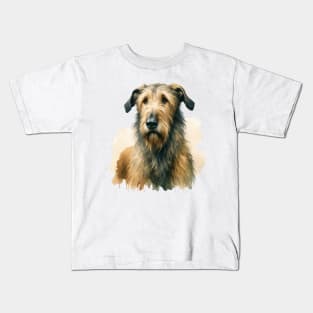 Irish Wolfhound Watercolor - Beautiful Dog Kids T-Shirt